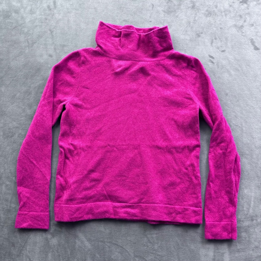 Hobbs London Magenta Pink Wool Blend Funnel Neck Turtleneck Sweater Size M
